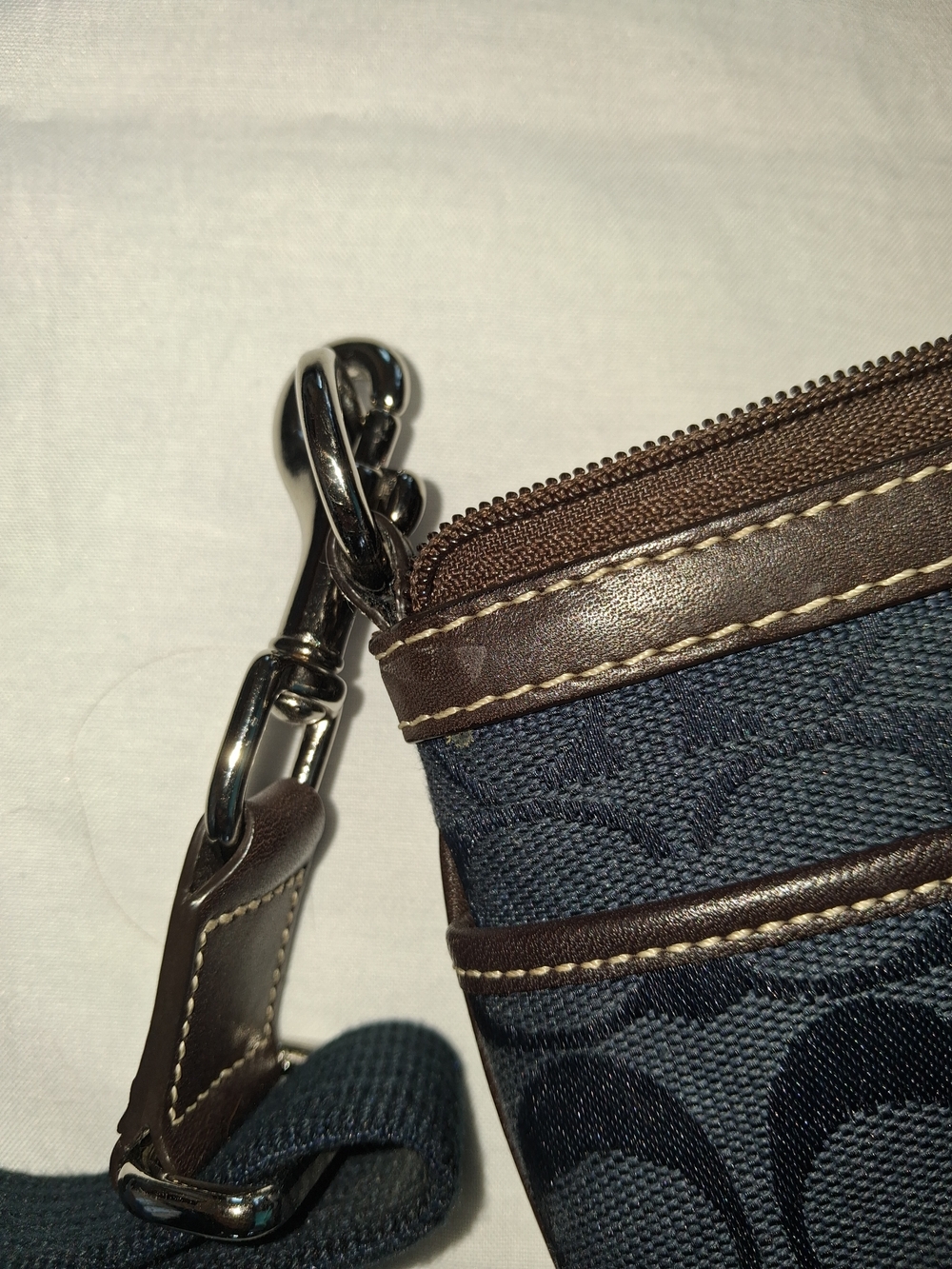 Coach Navy Signature Canvas Crossbody Bag with Card Case - Picture 6 of 6